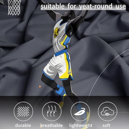 Ultra Soft Twin XL Fitted Sheet - Gray Player Dunks 4 Piece Bedding