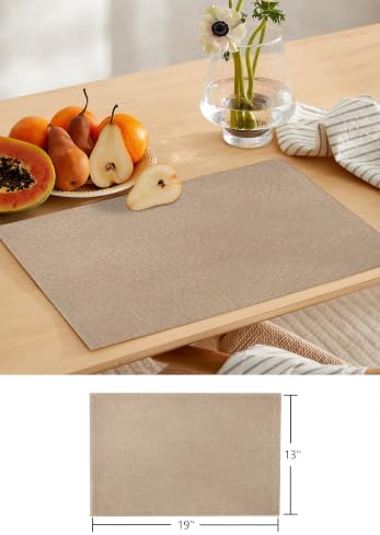 Solid Brown Table Runner and Placemats Set of 6 Solid Brown Mottling