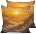 24 x 24 Pillow Covers Set of 2, Mountain Landscape Decorative Throw