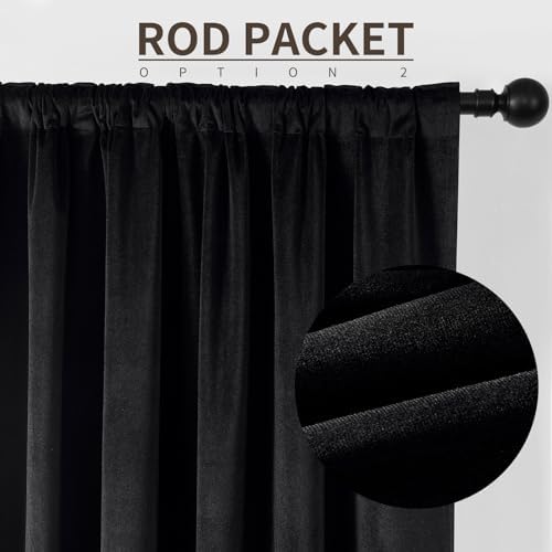 Joydeco 100% Blackout Velvet Curtains for Bedroom 120 Inches Long 2