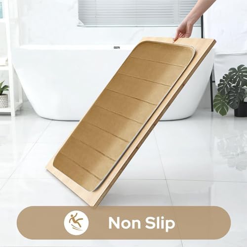 Foam Bath Mat Set Bathroom Rug Set 3 Piece Nonslip Toilet Rugs U