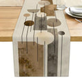 Neutral Abstract Table Runner, Modern Boho Brown Grey Line Shape