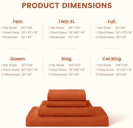 Linen World King Size Linen Sheet Set – 4Pcs Solid Color 100% Natural