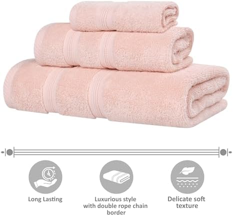 BLUENILEMILLS Smart Dry Zero Twist Cotton Towels, Towel Set for