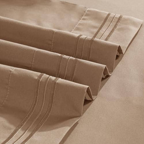 Aormenzy Microfiber Pillow Cases, Queen Size, Taupe, Set of 2