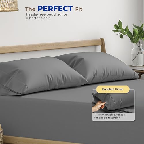 Thread Spread 100% Egyptian Cotton Pillow Cases Queen Size Set of 4