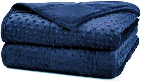 Alomidds Weighted Blanket for Adults 20lbs Twin 48"x72" Minky Navy