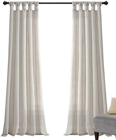 Lush Decor Burlap Knotted Tab-Top Window Curtain Panel Pair, 45"W x