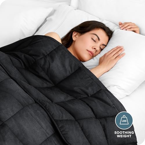 Bare Home Minky Fleece Weighted Blanket (Black, 80"x87" 25lbs)