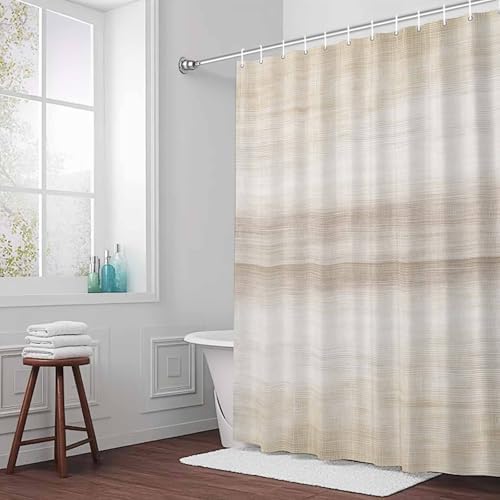 Khaki Shower Curtain 84 inches Extra Long Abstract Light Beige Ombre