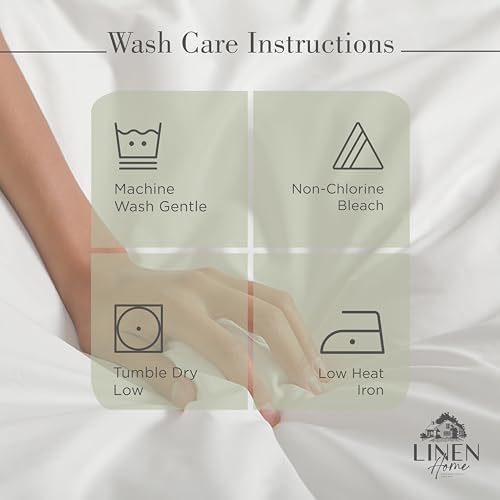 Linen Home Full Size 100% Cotton Percale Sheets, 4 Pc Cooling Set