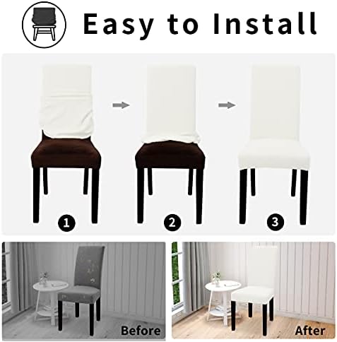 Easy-Going 100% Waterproof Dining Room Chair Covers Set of 6, Large