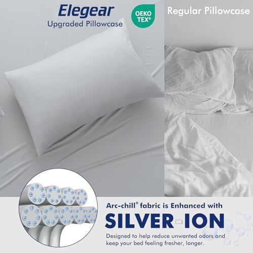 Elegear Silver Ion Cooling Pillowcase Gray 20" x 30" and Cooling