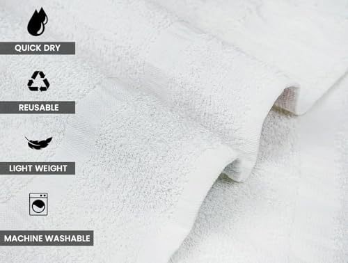 CH White Bath Towels Bulk Pack of 60 (22x44 Inches) – Pure Cotton