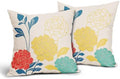 Kawani Flowers Outdoor Pillow Covers 18x18 Set of 2, Carmine Mustard