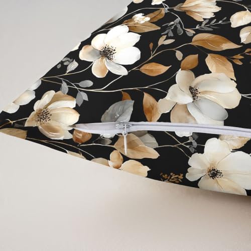 Feelyou Kids Vintage Dark Floral Throw Pillow Covers Set of 2 22"x22"