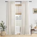 Jowels Natural Linen Grommet Curtains 120 Inch Long for Living Room
