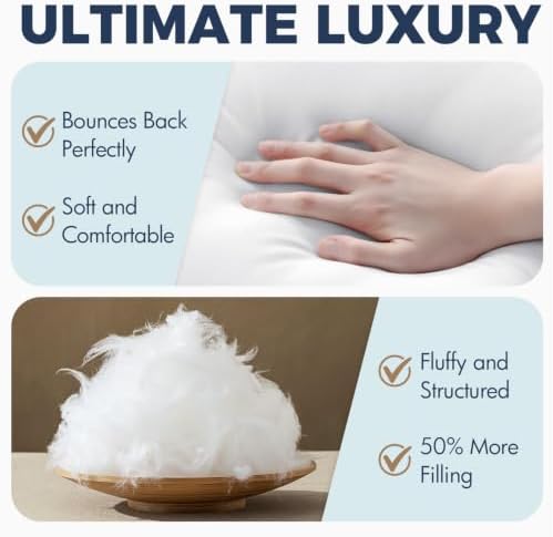 MIULEE 18x18 Pillow Inserts, Fluffy Down Alternative Filling Pack of 2