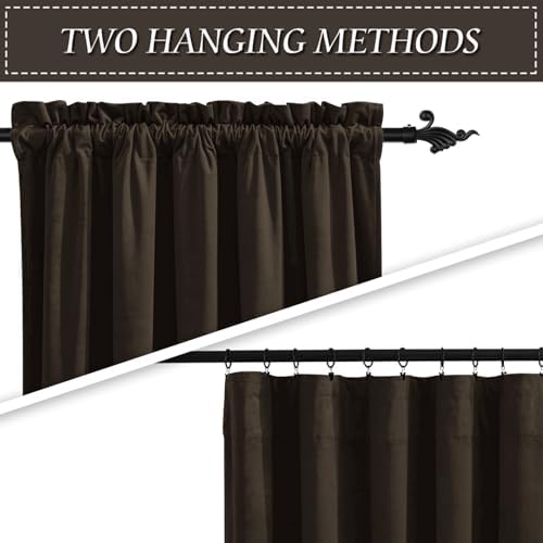 RYB HOME Velvet Shower Curtains 72 inches for Bathroom & Bedroom