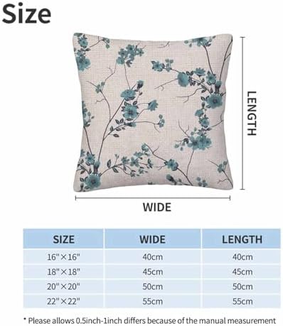 Floral Throw Pillow Covers Set of 2,Ancient Green Red Yellow Flowers