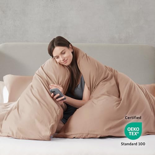 Nestl Khaki Duvet Cover Queen Size - Soft Double Brushed Queen Duvet