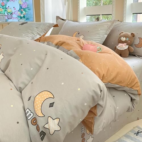 Floral Duvet Cover Set Queen Size, Super Soft Breathable Cotton