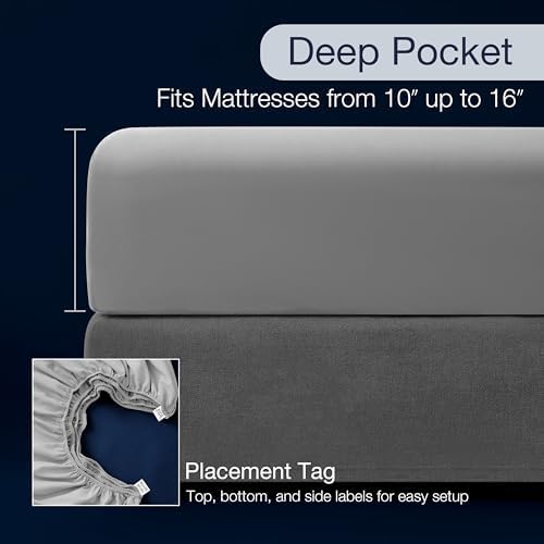 Casual Living Twin XL Sheet Set, Cooling Sheets, 4-Piece, Gray