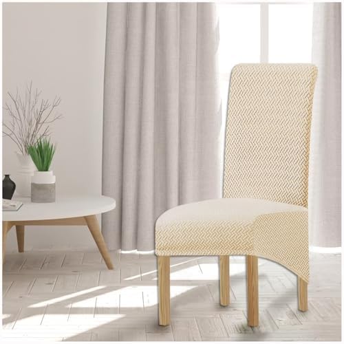 Jacquard Plush XL Dining Chair Covers, Stretch Chaircover,Spandex