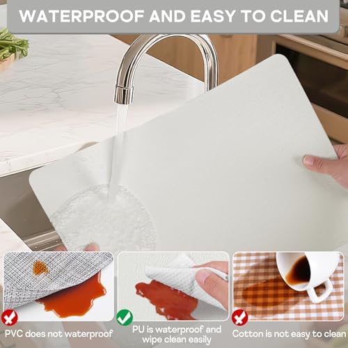 Faux Leather Placemats Set of 6, Washable Place Mats, Vinyl Placemats