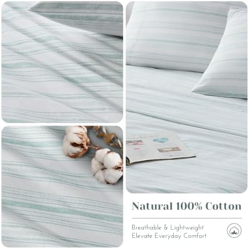 Comfort Spaces 100% Cotton Percale Sheets Twin Sheet Set 3 Pcs, Good