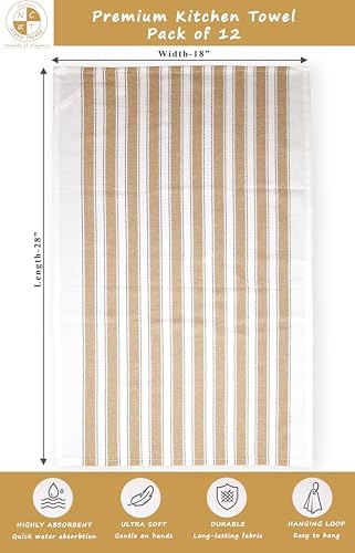 Set of 12 Cotton Kitchen Towels, Dish Cloths, Kitchen Washcloths