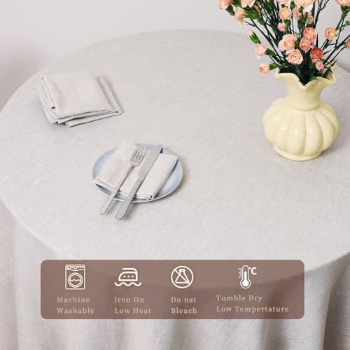 Round Linen Tablecloths 100% Pure French Linen Tablecloth 70''