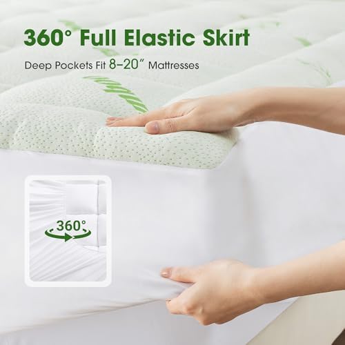 Mattress Pad Queen Size, Cooling Pillow Top Mattress Topper, Ultra