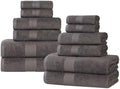 SUPERIOR Eco-Friendly Cotton 12-Piece Towel Set for Home, Dorm