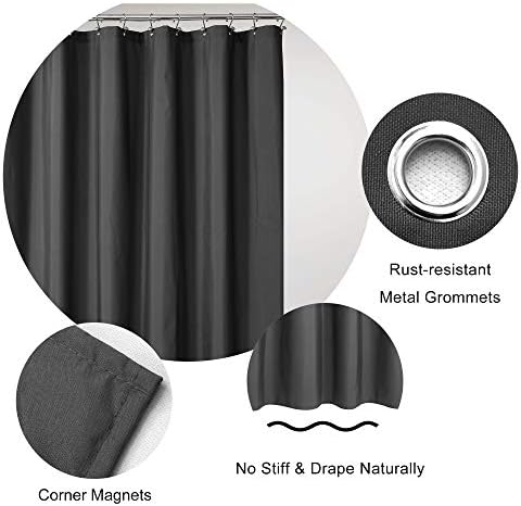 N&Y HOME Ultimate Waterproof Fabric Shower Curtain or Liner Dark Gray