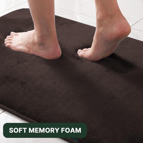 H.VERSAILTEX Bath Mat Memory Foam Set Bathroom Rug Set Flannel Velvety