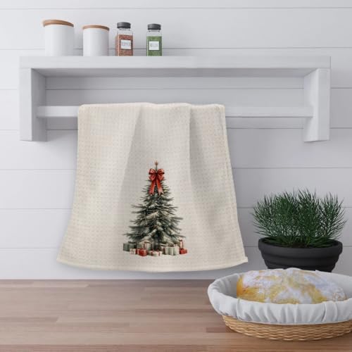 OHSUL Neutral Christmas Tree Kitchen Dish Towels Dishcloth 16x24 Inch