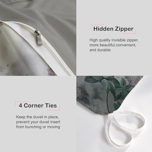 Super Soft Duvet Cover Set Microfiber Quilt Cover Ink Painting Plants