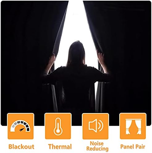 Hiasan Blackout Curtains for Bedroom and Living Room, Brown