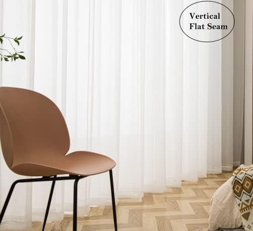 PI Beige Sheer Curtains Grommet Panels 72 Inches Long,Light Voile