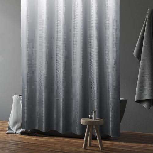 Gibelle Grey Ombre Fabric Shower Curtain for Bath Decor, 72 x 72