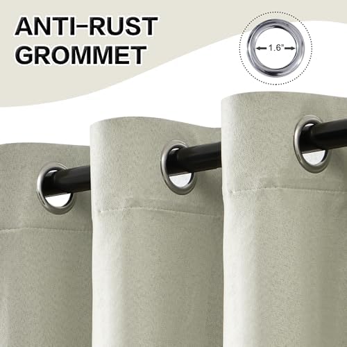 DONREN 100% Blackout Curtains 108 Inches Long Thermal Insulated, Soft