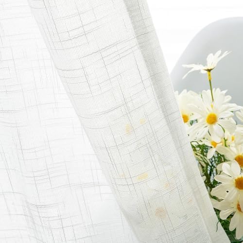 Beydodo Curtains Semi Sheer 63 Inch Length, Privacy Curtains for