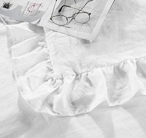 meadow park 100% Stone Washed French Linen Duvet Cover Set 3 Pieces
