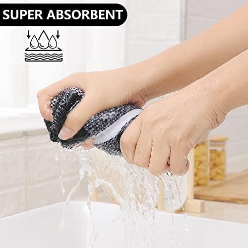 Homaxy Kitchen Towels and Dishcloths Set, 12 x 12 and 13 x 28 Inches