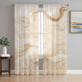 Beige Marble Sheer Curtains Chic Neutral Minimalist Fluid Aesthetic