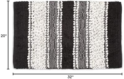 Ramanta Home Chenille Bath Mat Rug Charcoal 20x32 Inches