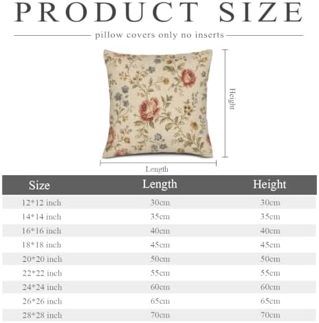InkRain Floral Pattern Pillow Cover Gentle Cream Rose Vintage