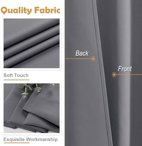 Aiyufeng Grey Blackout Curtains for Bedroom 96 Inches Long 2 Panels
