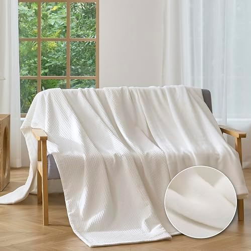 CHUFFED Cotton Waffle Blanket King Size - Plush Milk Velvet &